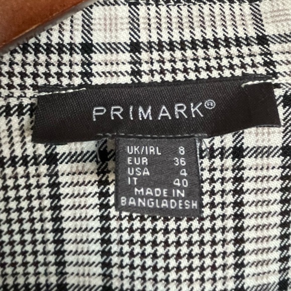 Primark Black & White Plaid Blazer Size 4 - Picture 4 of 6